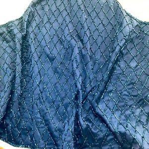 Dressy evening  beaded top navy blue with straps cross in back never worn